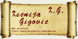 Ksenija Gigović vizit kartica